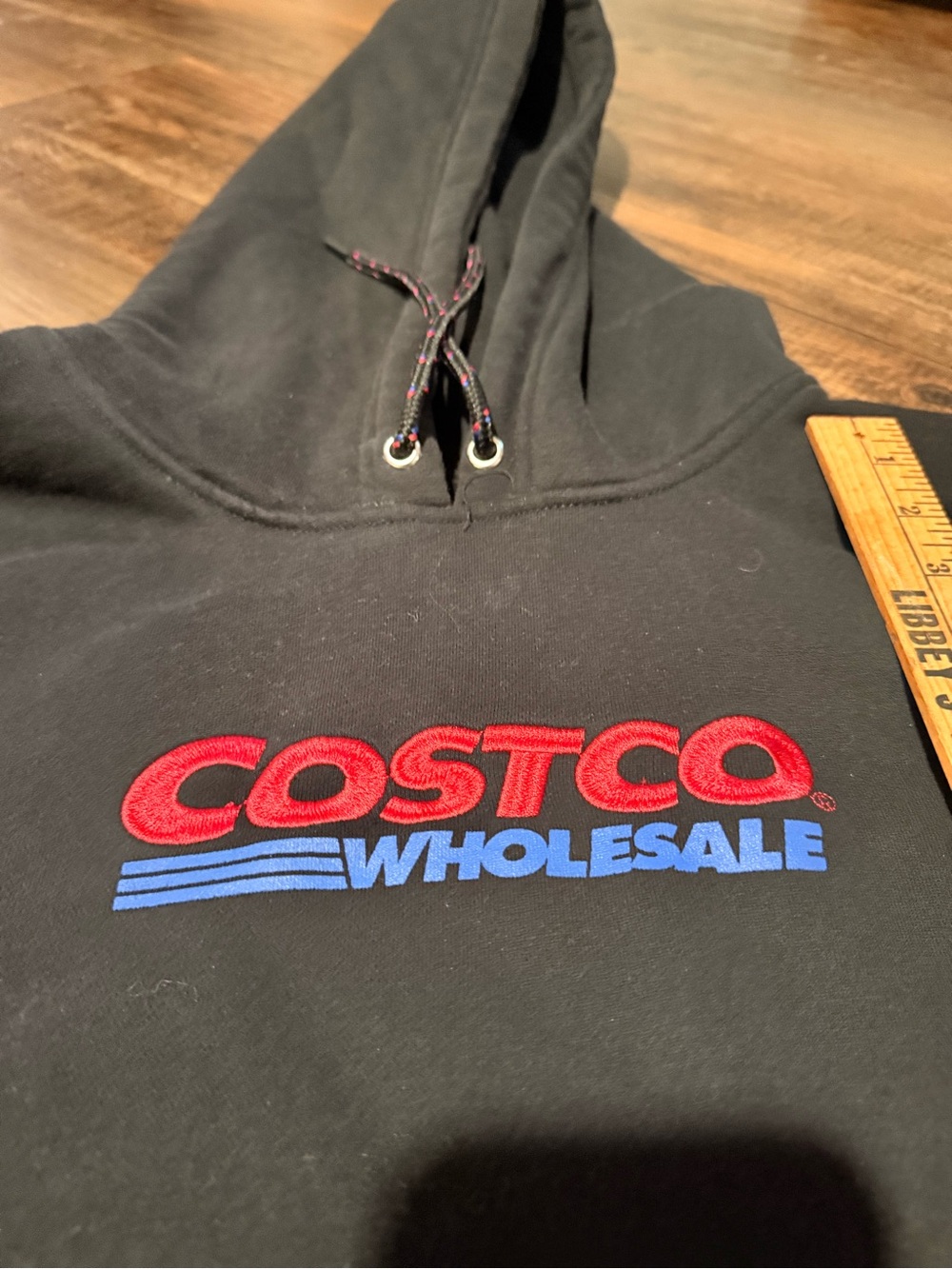Kirklands Black Hoodie with Red and Blue Costco Wholesale Logo
